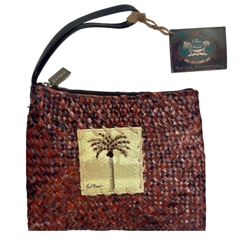 NWT SUN 'N' SAND Straw Tote. Small With Removable Strap. Design By Paul Brent.